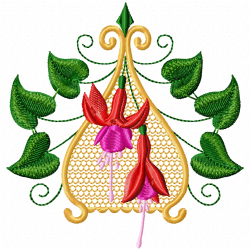 Flowers And Tree Embroidery Design 11